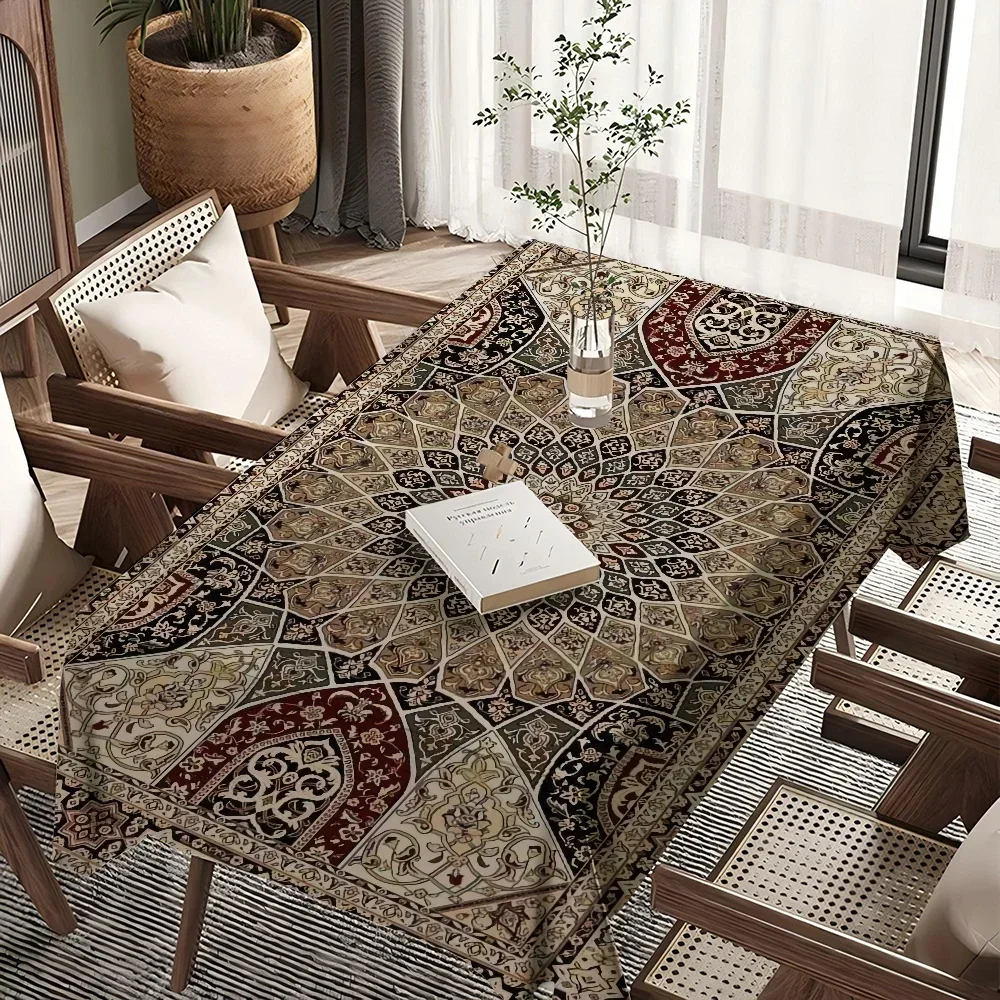 Waterproof Boho Persian Table Cloth And Oil-proof Tablecloth Bedside Table Dustproof Decorative Cloth Living Coffee Tableclot