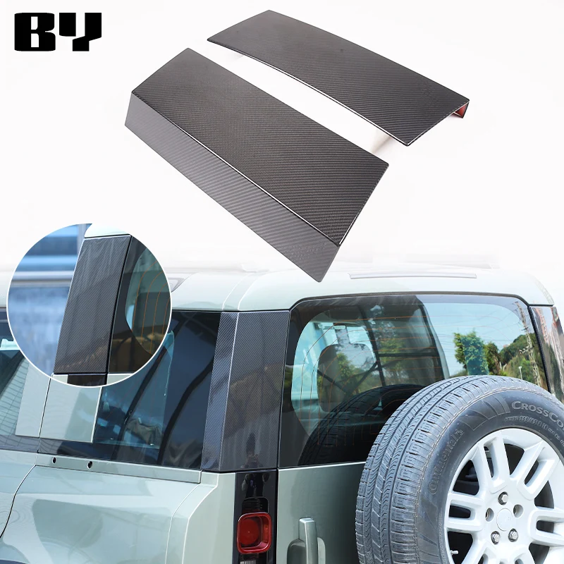 

For Land Rover Defender 110 2020-2024 Real Carbon Fiber Car Rear Window Spoiler Side Wing Cover Trim Car Accessories