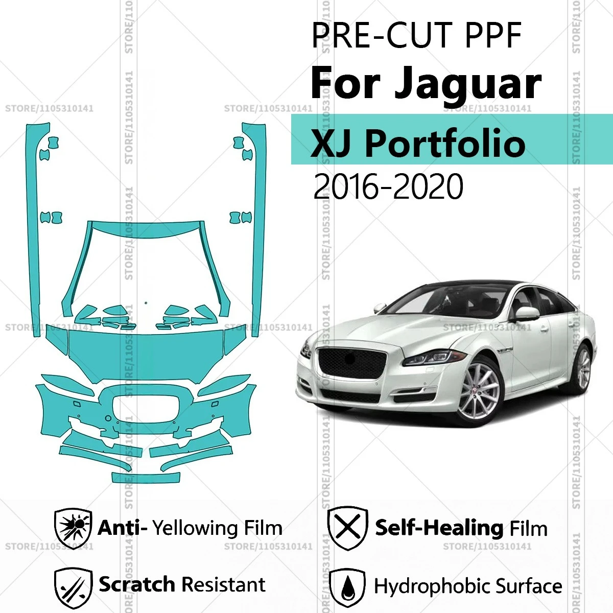 

Pre-Cut Paint Protection Film PPF Transparent Car Film Automotive PPF For Jaguar-XJ-Portfolio-2016-2020 Front Kit - Rockers