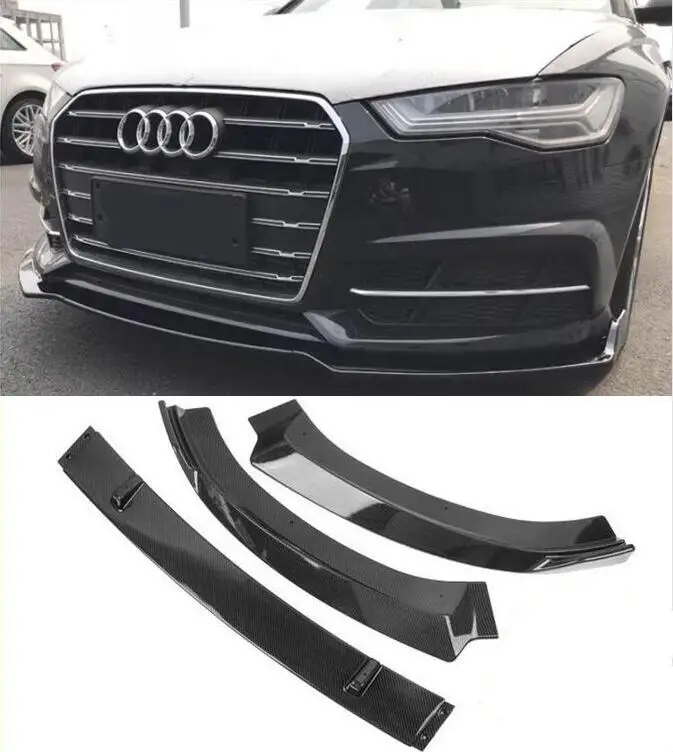 

FOR Audi A6 S6 C7.5 2016 2017 2018 RONT BUMPER SPOILER LIP SPLITTERS WIND KNFE KIT ABS PAINT CARBON