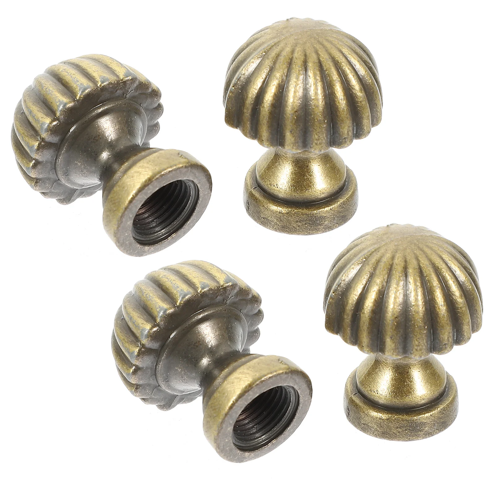 

4pcs Lamp Cap Decoration Retro Mushroom Style Metal Finial For Table Floor Lamps Shade Decor Light Knob Harp Finials Caps Solid