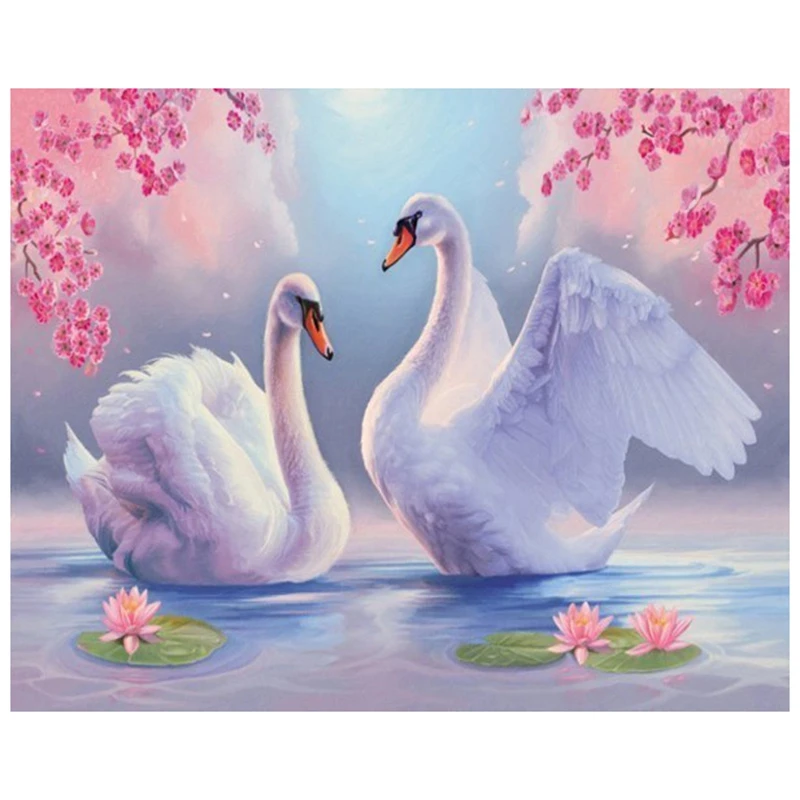 BMBY-Diamond Embroidery Swan Pictures Of Rhinestones Diamond Mosaic Animals Diamond Painting Full Square Diamond Wall Decor