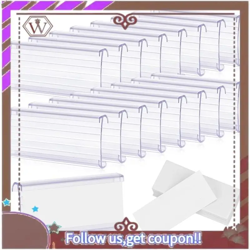 ABBG-100 шт. Держатели этикеток для проволочных полок с 100 бумажными вставками, проволочный держатель этикеток, пластиковые бирки для полок, совместимые полки 1-1/4 дюйма