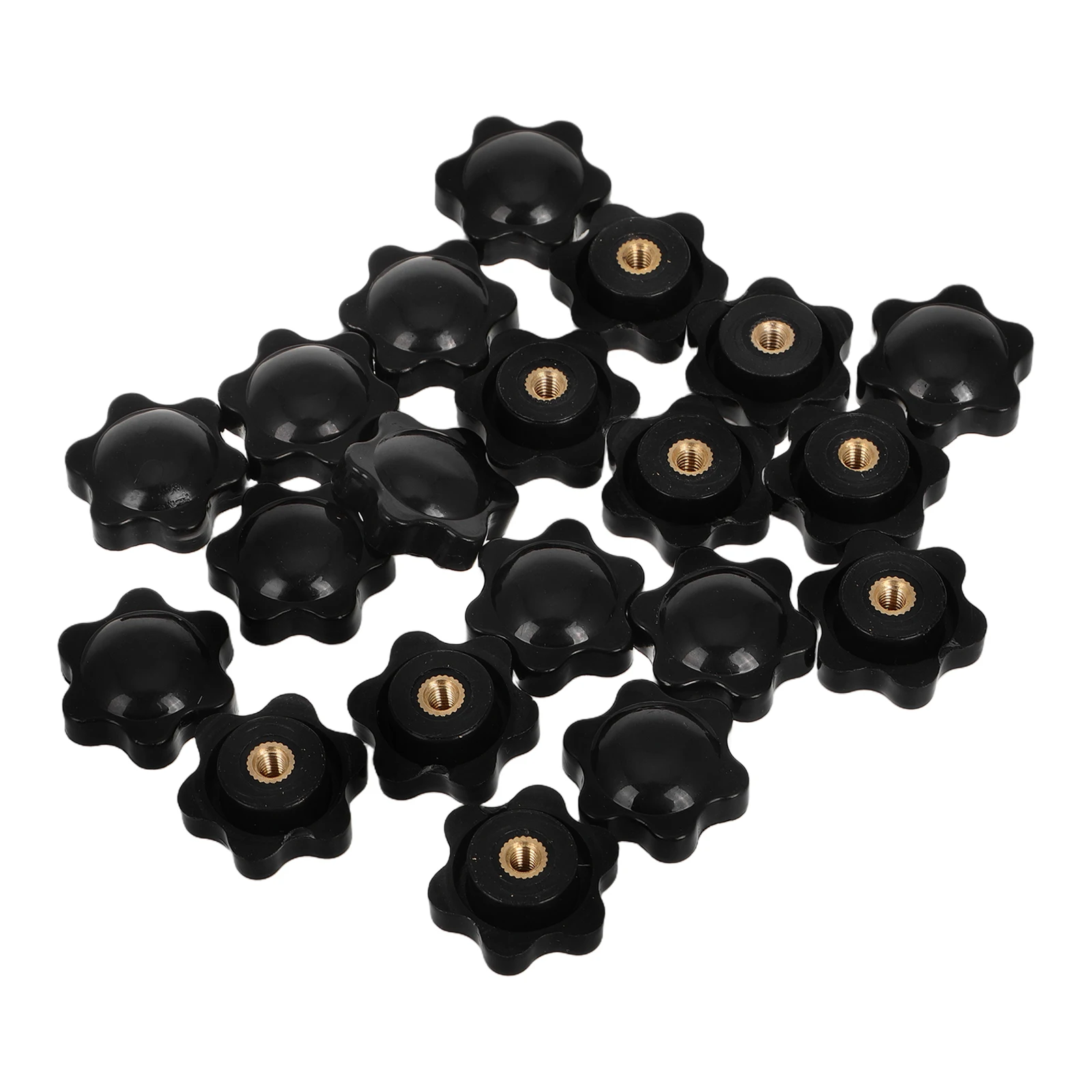 

20pcs Hexagon Clamping Knobs Plastic H Clamping H Screw Knobs Screw Nut Inserts Star Shaped Hardware