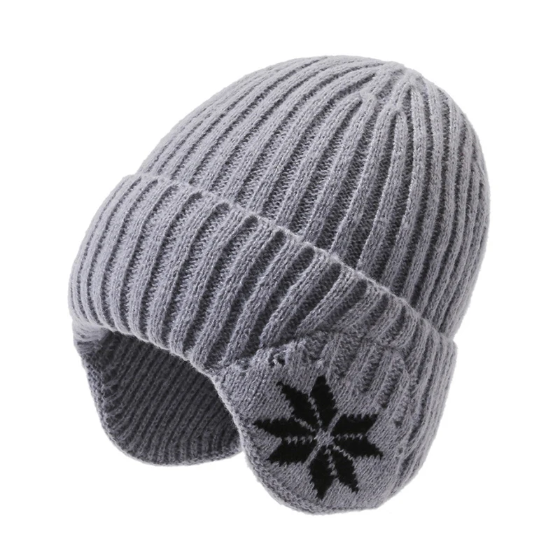 1pc nouveau unisexe hiver tricoté chapeau avec oreillette mode bonnet chapeaux pour hommes femmes en plein air classique garder au chaud casquette