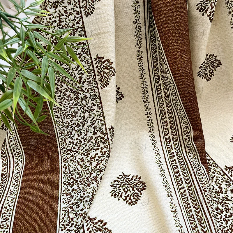 

Newest Boho Style Printed Nylon Silk Cotton Fabric for Clothing Dress Shirt Tablecloth Handmade DIY Fabric by Meter