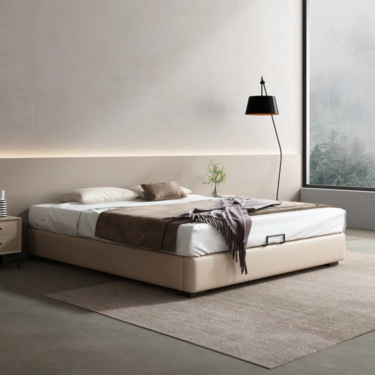 

Modern, simple, bed frame, high box, pneumatic, storage, tatami