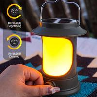 LED Solar Lantern USB Rechargeable Dimmable Camping Lights 3 Modes Waterproof Flashlight for Outdoor Survival Emergency Lighting