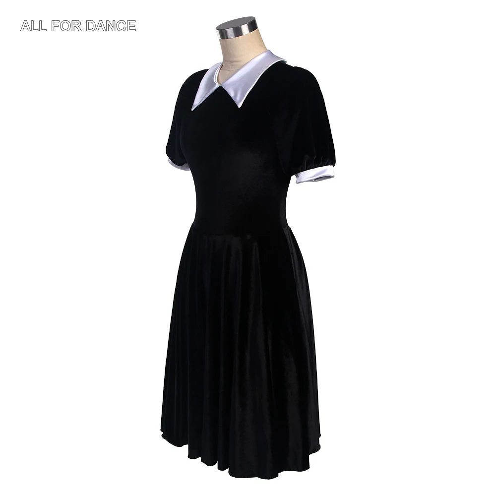 23165 Jupe tutu en velours noir à manches courtes avec couches en tulle doux pour filles et femmes, costume de ballet et de danse lyrique ou contemporaine