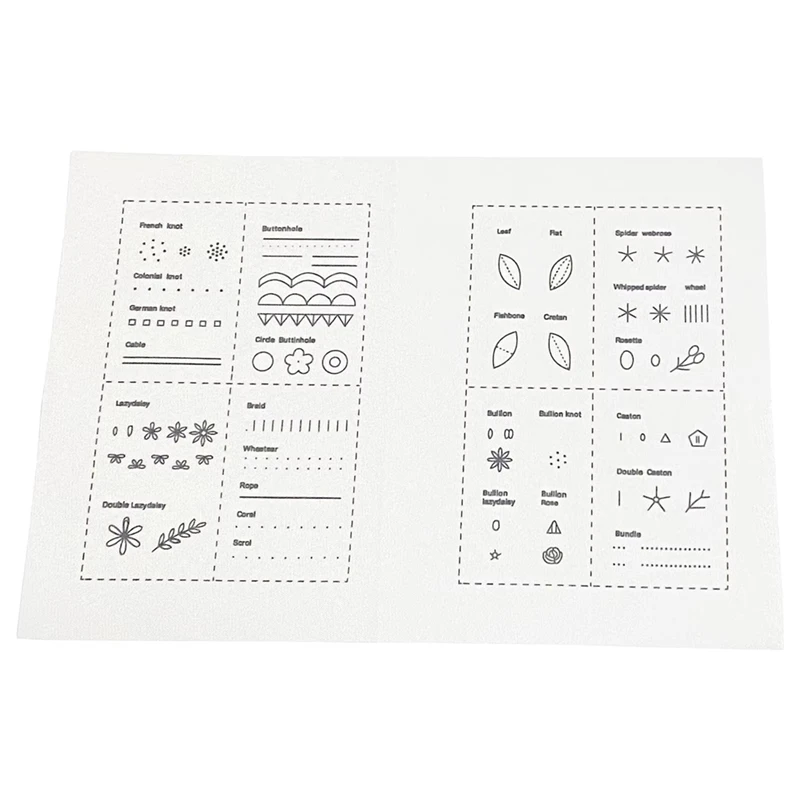 6 Pages Embroidery Stitches Book, DIY StitchesBooks, Embroidery Sewing Books, Beginner Embroidery Sewing Kit