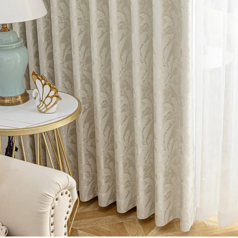 High Precision Chenille AB Surface Jacquard Curtain Light French Blackout Curtains for Living Dining Room Bedroom Luxury Decor