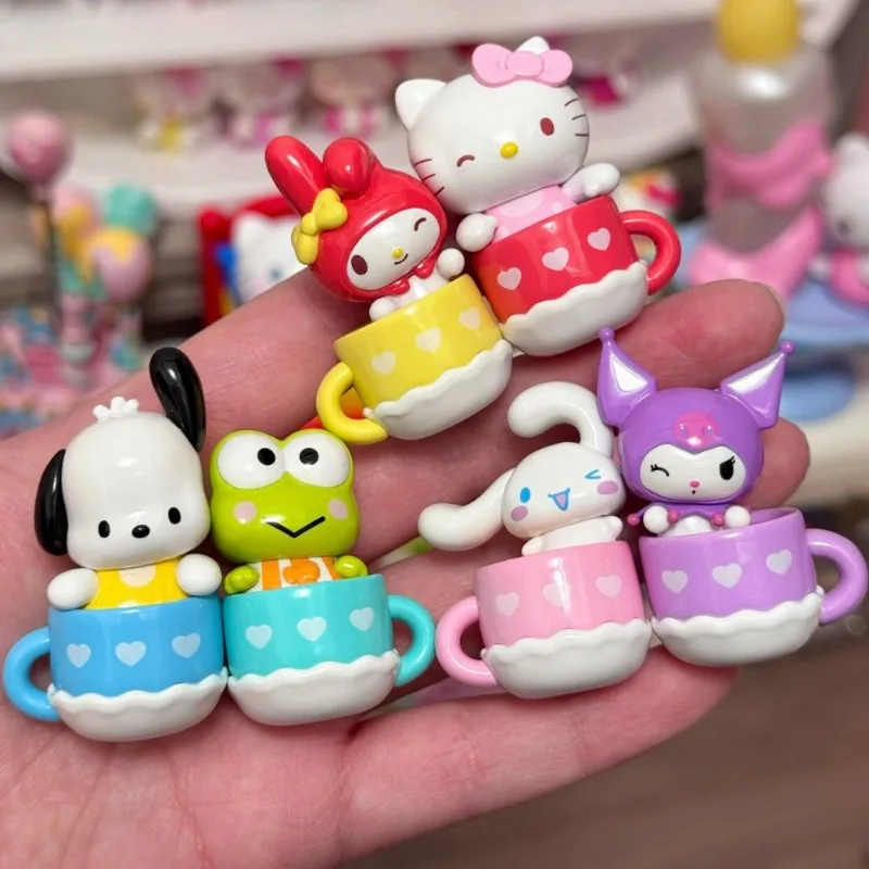 Sanrio Magnetic Cup Figure Blind Bag Hello Kitty Kuromi Collectible Kawaii Desk Car Decoration Ornament Surprise Gift For Fan