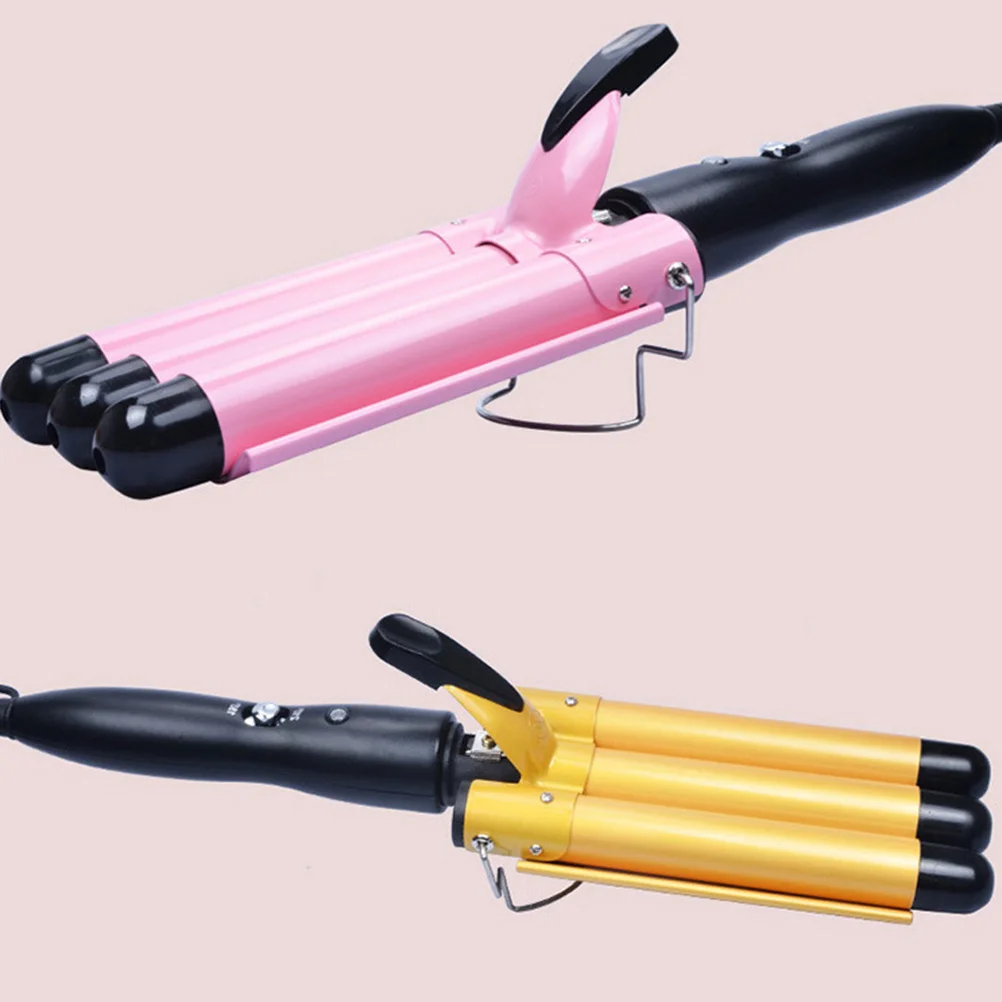 

1Pcs 32Mm Hair Curler with Triple Rods Portable Wavy Perm Tool Professional Curling Iron for Salon and Home Use Lightweight