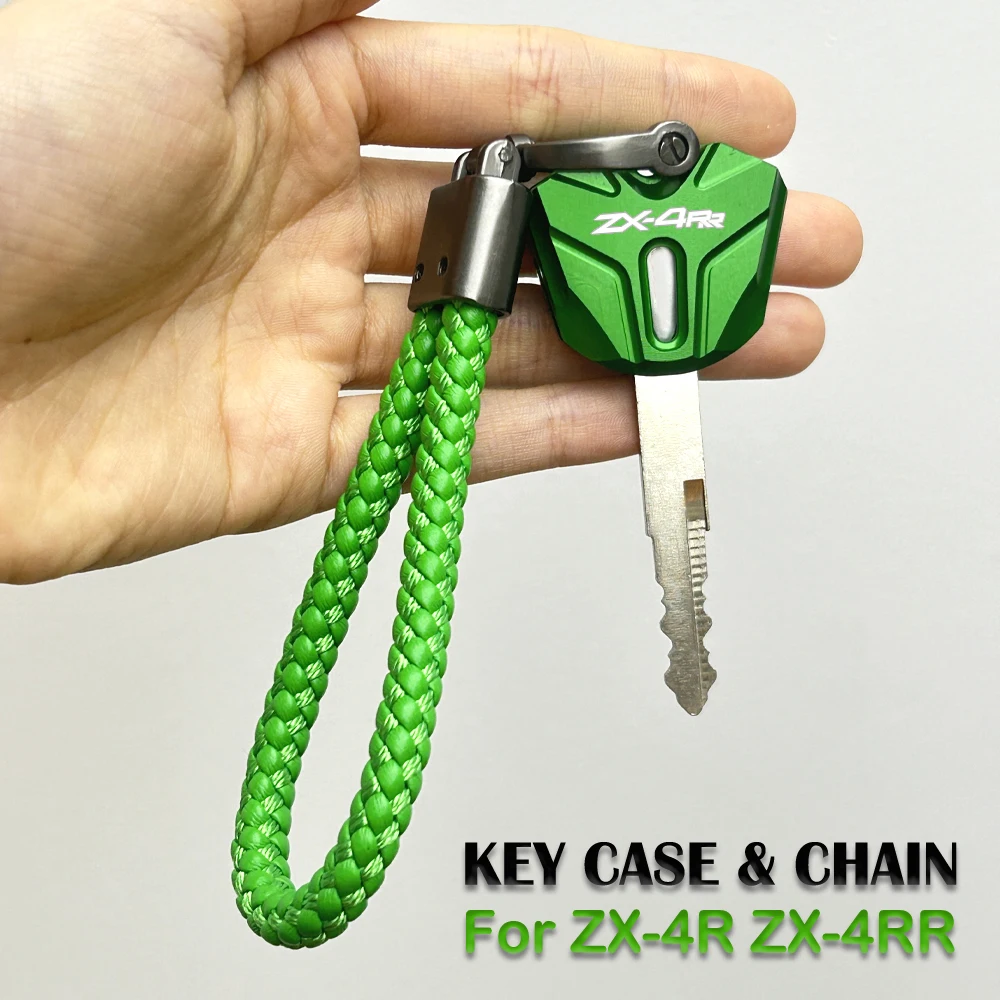 

For KAWASAKI ZX-4R ZX-4RR ZX4R ZX4RR 2024 2023 Motorcycle Accessories Key Case Cover & Key Chain Keyring Keychain ZX 4RR 4R