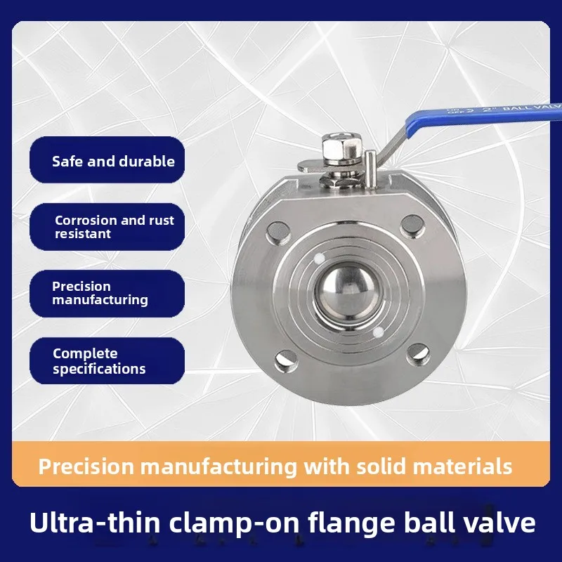 Q71F-16P Wafer Type Flange Ball Valve 304 Stainless Steel Cast Steel Slim Ball Valve Italian Style Ultra-thin Manual
