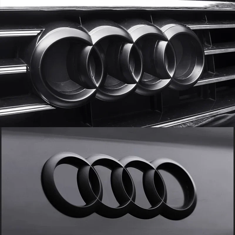 

ABS 4 Ring Car Logo Cover Retrofitting Front Grille Badge Rear Trunk Emblem For Audi A3 A4 A5 A6 A7 Q2 Q3 Q5 Q7 Q8 Sticker