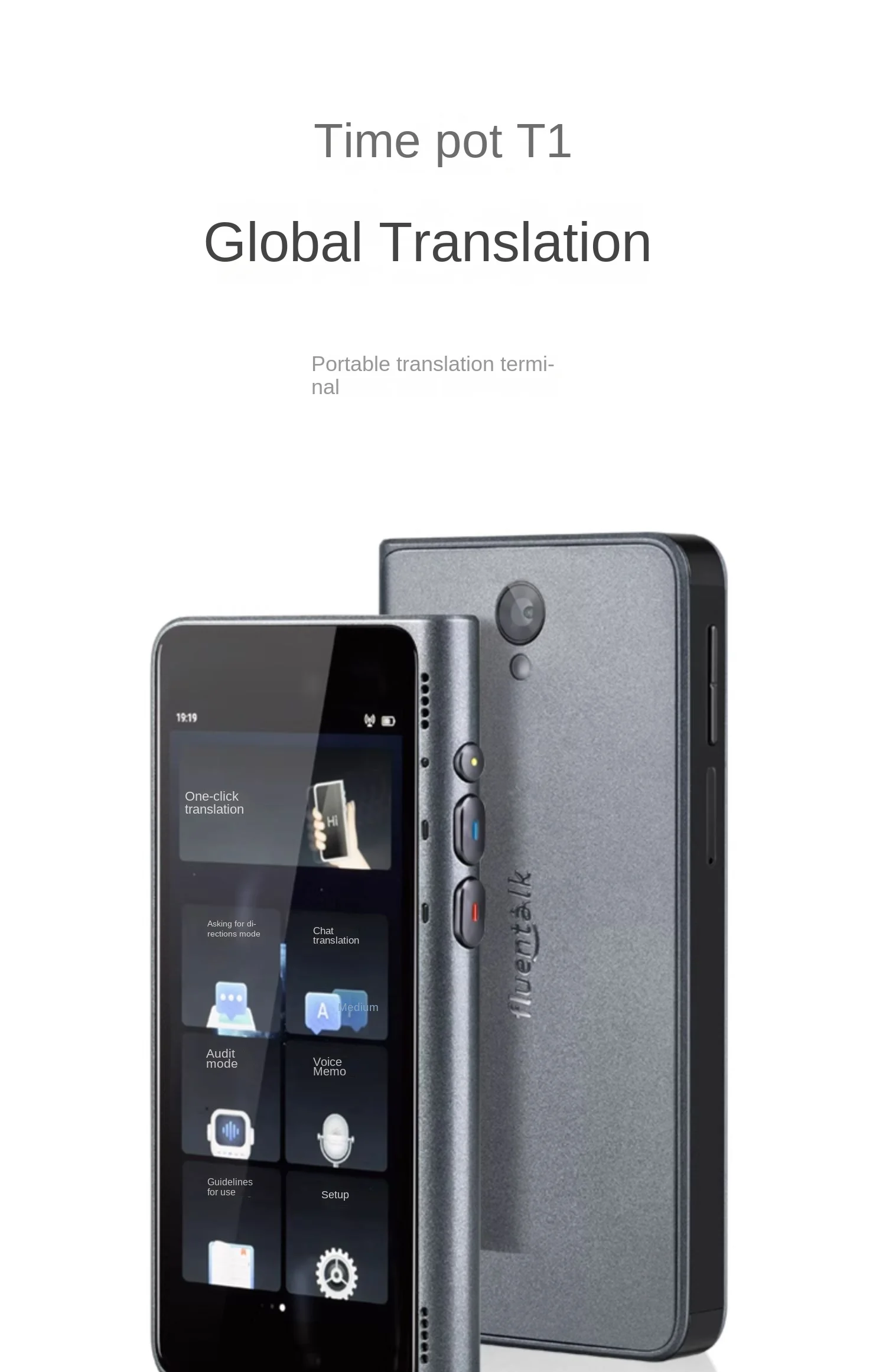 TimekettleT1 مترجم ذكي غير متصل متعدد اللغات سفر الأعمال إلى الخارج في الوقت الحقيقي جهاز تعقب GPS الذكي لتحديد المواقع