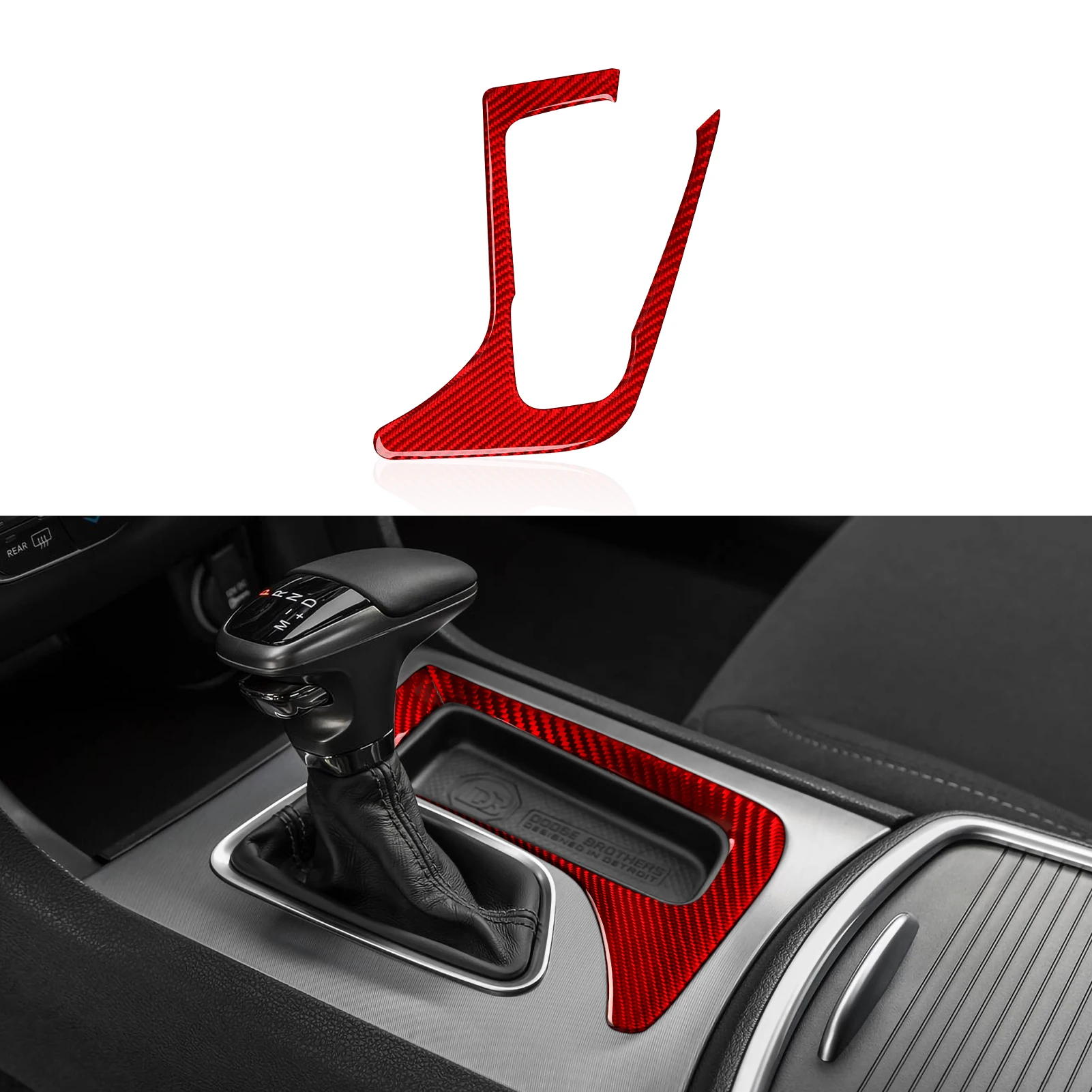 

For Dodge Charger 2021-2015 interior Accessories Car Gear Shift Panel Cover Decal Sticker Carbon Fiber Gear Shift Trim