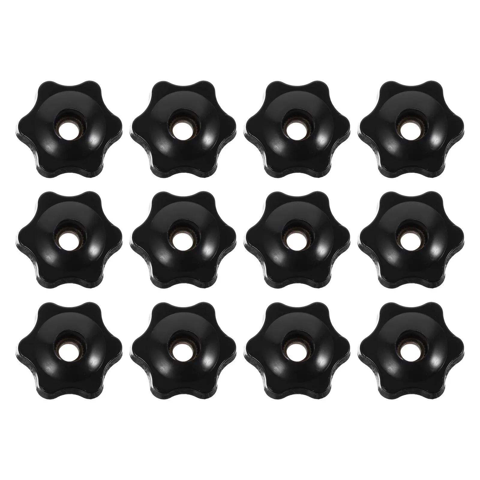 12Pcs Hand Tightening Plum Blossom Handle Nut M8 Star Shape Manual Clamping Knobs for Machine Equipment Woodworking Jig Fixtures