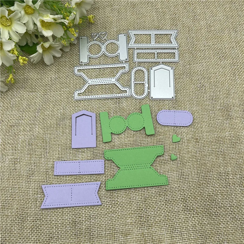 Planner Tabs Frames Metal cutting dies  mold Round hole label tag Scrapbook paper craft knife mould blade punch stencils dies