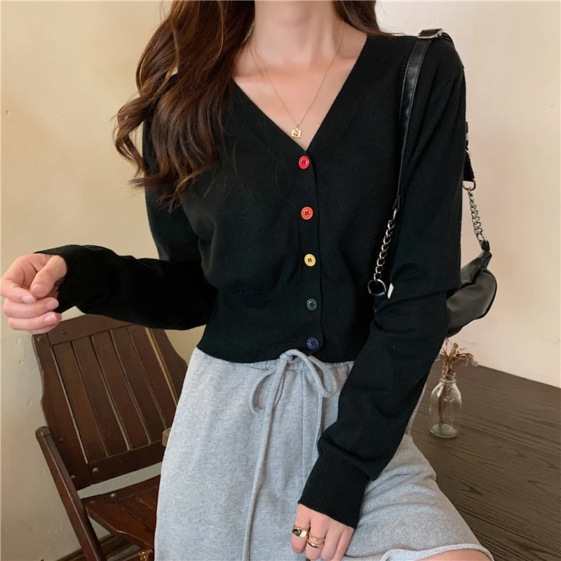 Short Sleeveless V-Neck T-Shirt Women's Design Sensation Autumn Delicate Knitted Base Layer Top High Waist Fashionable Inner ...