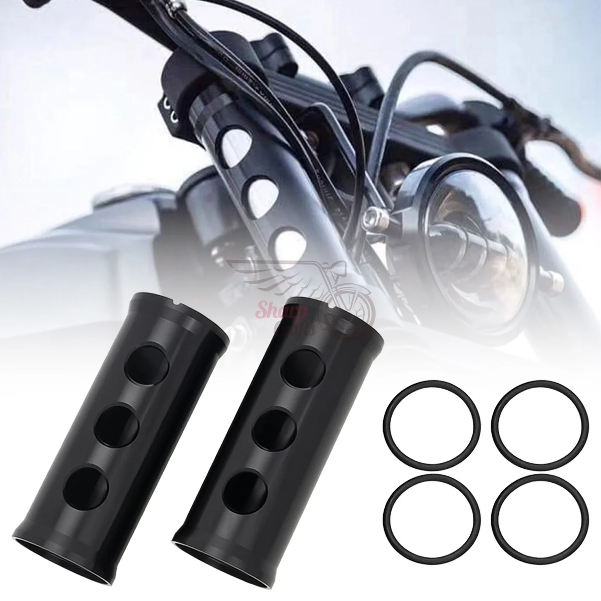 Motorcycle Parts Decorative Cutout Front Fork Boot Slider Covers Upper Shock Absorber For Harley Softail Street Bob 114 FXBB