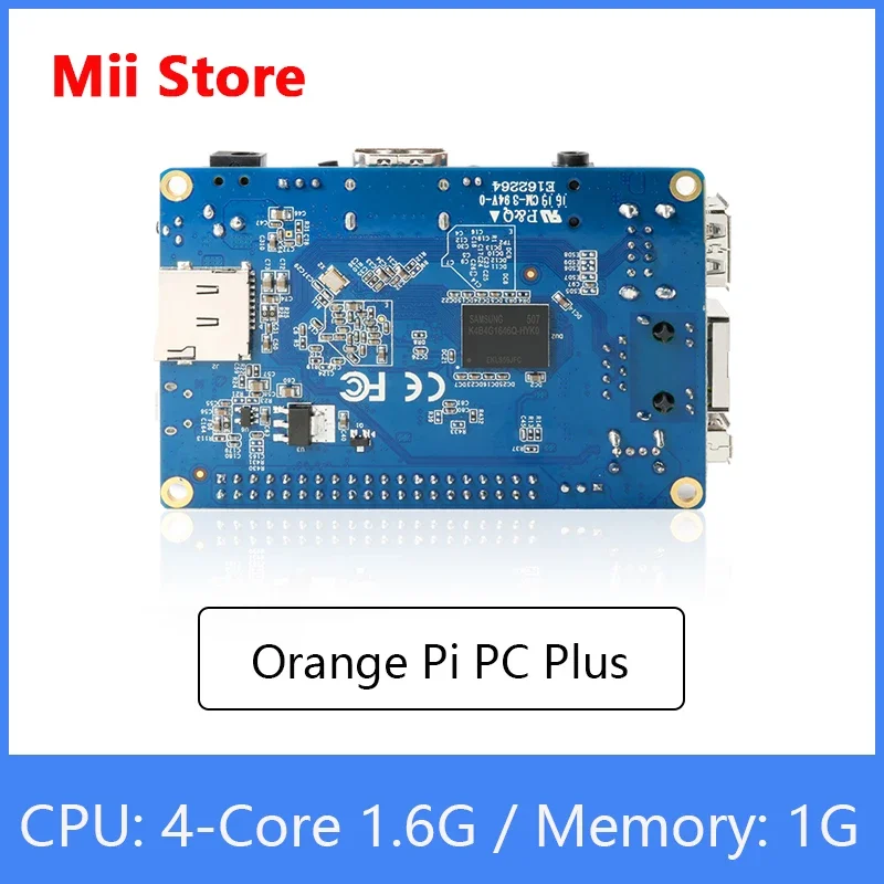 Orange Pi PC Plus Board RAM 1G с 8 ГБ Emmc Flash Мини-одиночная плата с открытым исходным кодом Поддержка порта Ethernet 100M/Wi-Fi