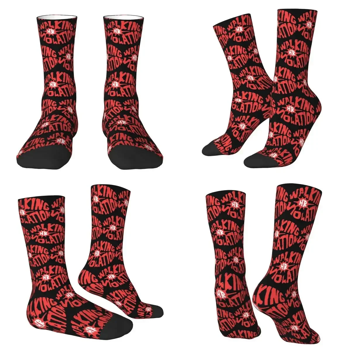 Walking HR Violation Socks Harajuku Super Soft Stockings All Season Long Socks for Man Woman Valentine's Day Gifts