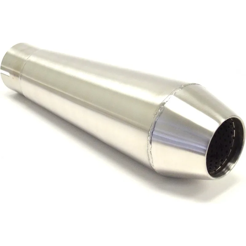 

12" Stainless Steel Performance Motorcycle Muffler Reverse Cone Brushed 2.25" Inlet ID by Niche Cycle Supply