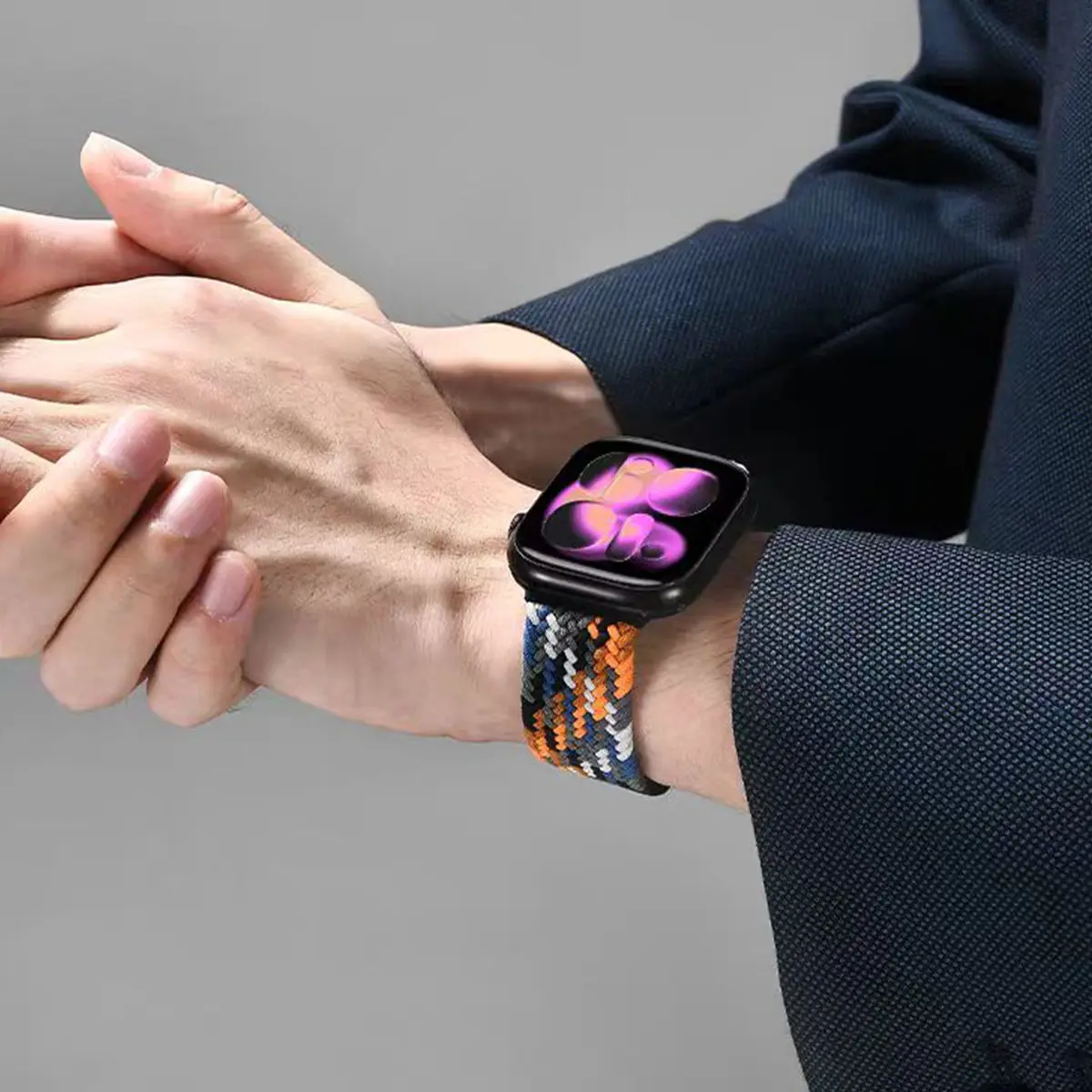 Braided Band For Apple Watch Strap 44mm 40mm 45mm 46mm 49mm 41mm 38 Magnetic Nylon Bracelet iWatch Series SE 7 6 8 9 10 Ultra 2 image 5