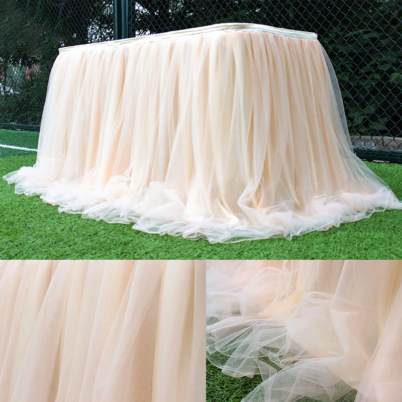 100x80cm Table Skirts Birthday Tulle Table Skirting Wedding Party Tutu Tulle Table Skirt Baby Shower Wedding Party Home Decor