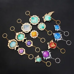 New Big Size Game GS Impact keychain Vision Luminous 7 Element Anime Cosplay Weapons Keychain God's Eye Toy KeyRing Gift