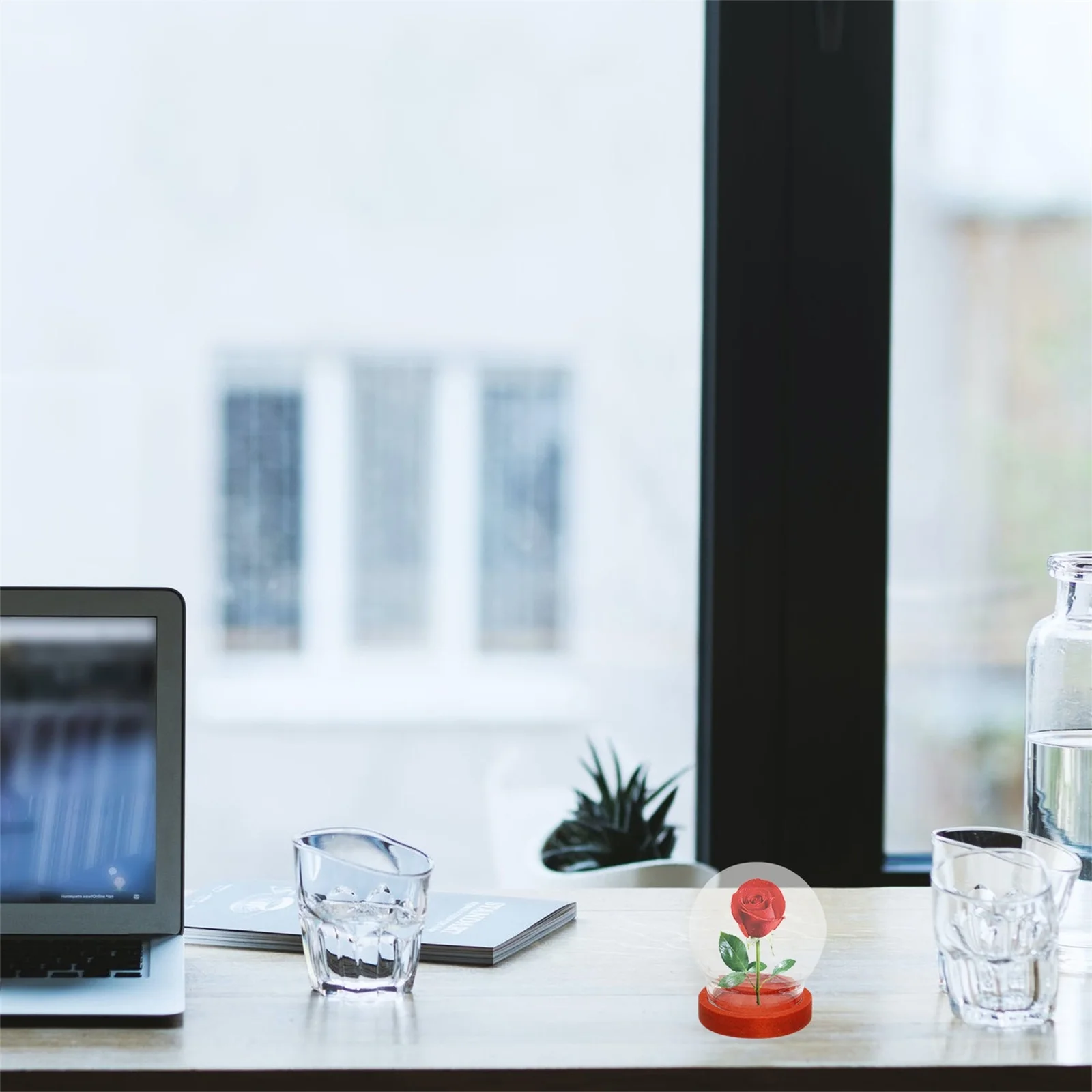 

2Pcs Glass Dome with Base Small Glass Display Case for Eternal Flower Plant Dome Cloche Transparent Decorative Decoration