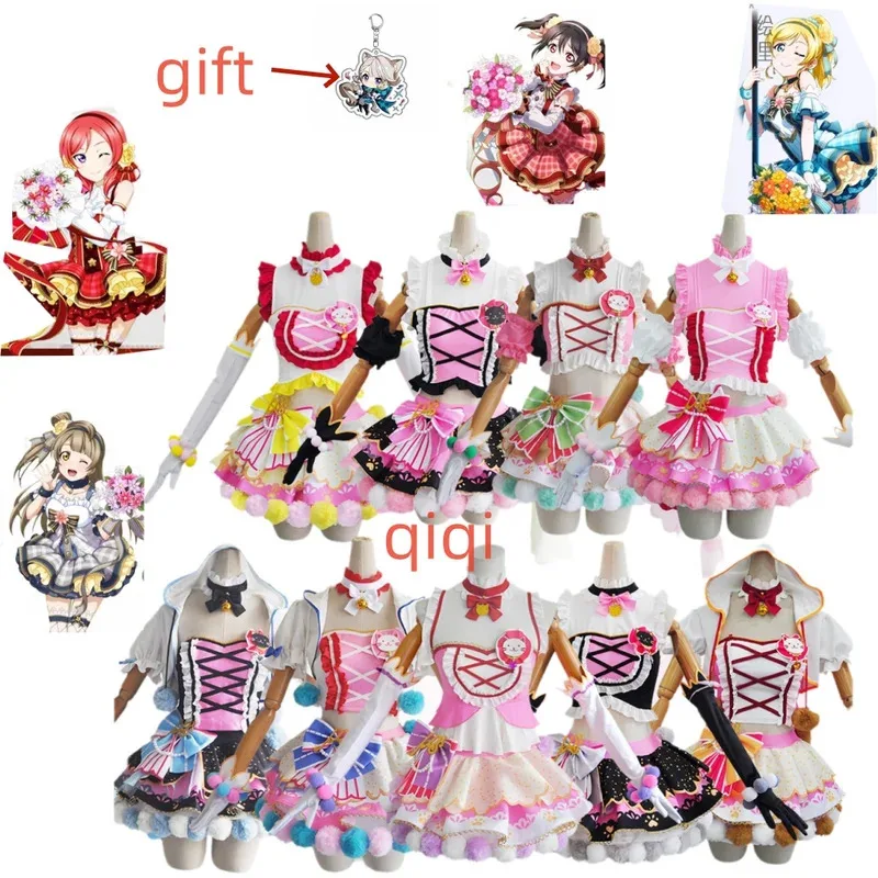 

Lovelive Flower Bouquet Косплей Нико Котори Тодзё Маки Эли Аясе Нозоми Ханао Лолита Платье Love Live Униформа Косплей Костюм