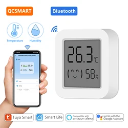 Qcsmart tuya smart life bluetooth temperatur feuchtigkeit sensor lcd digital anzeige szenen steuerung schalter thermometer hygrometer