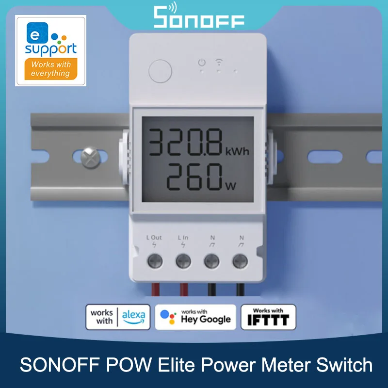 

SONOFF POW Elite Power Meter Switch 16/20A Power Sensor Switch With Esp32 Chip Voice Control Work With Ewelink Alexa Google Home