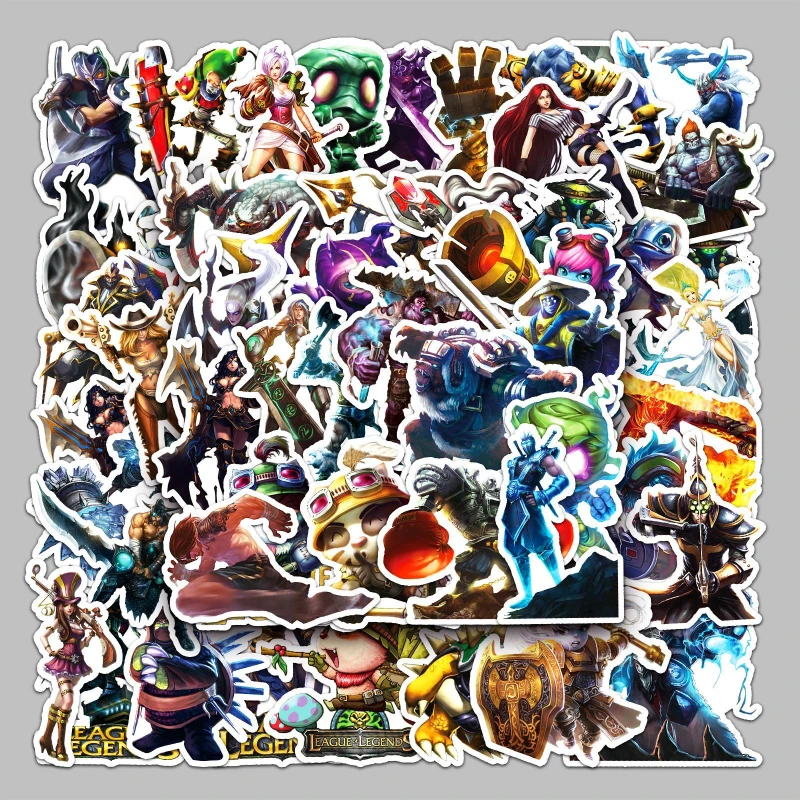 50/30/10PCS League of Legends Popular Game Two-dimensional Peripheral Computer Notebook Creative Waterproof Decorative Stickers