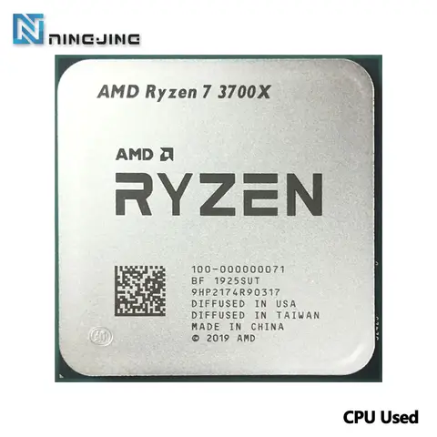AMD Used Ryzen 7 3700X R7 3700X 3.6 GHz    65W 7NM L3=32M 100-000000071 Socket AM4