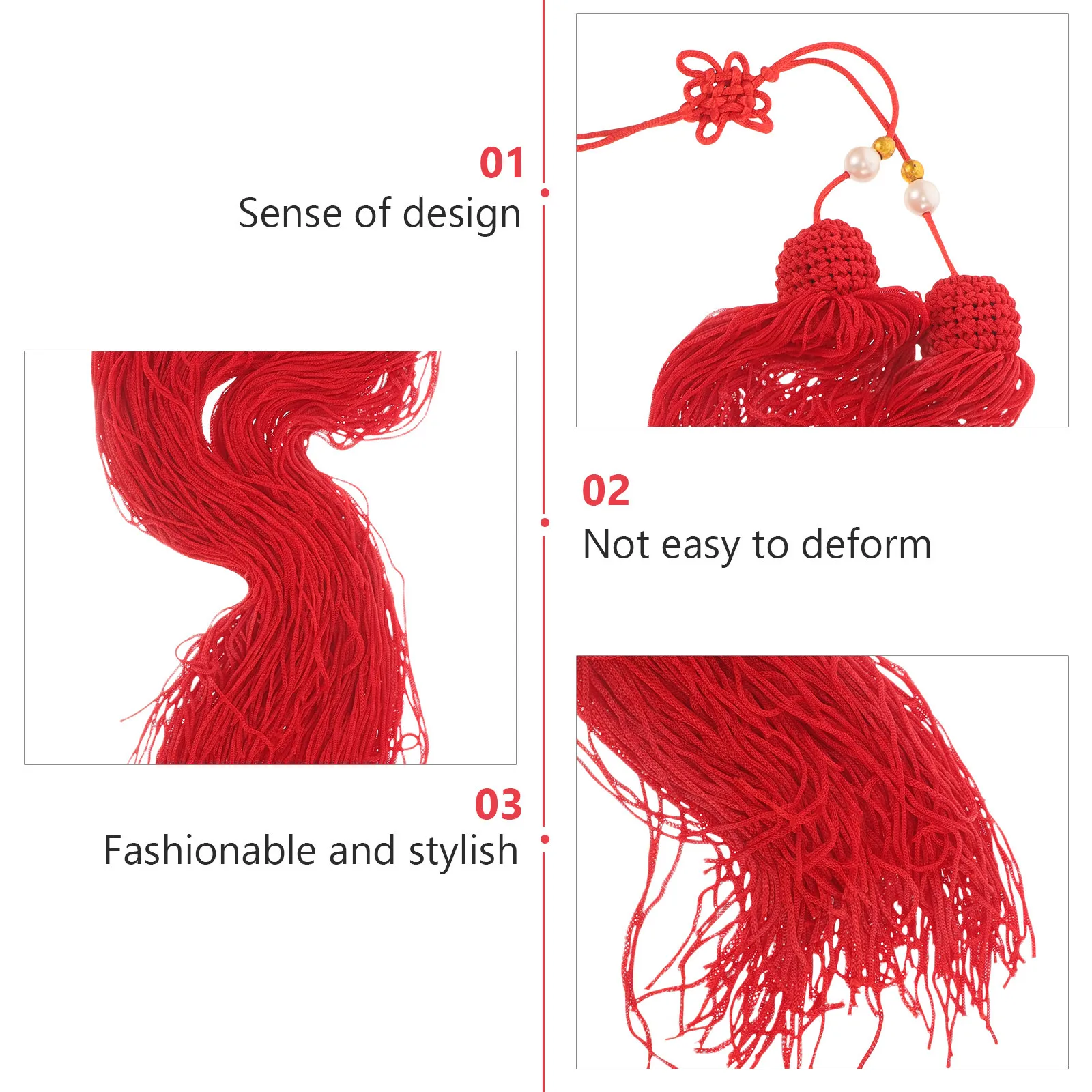 

5pcs 5 Pack Tassels Chinese Style Hanging Decoration Decorative for Swords Red Pendant New Year