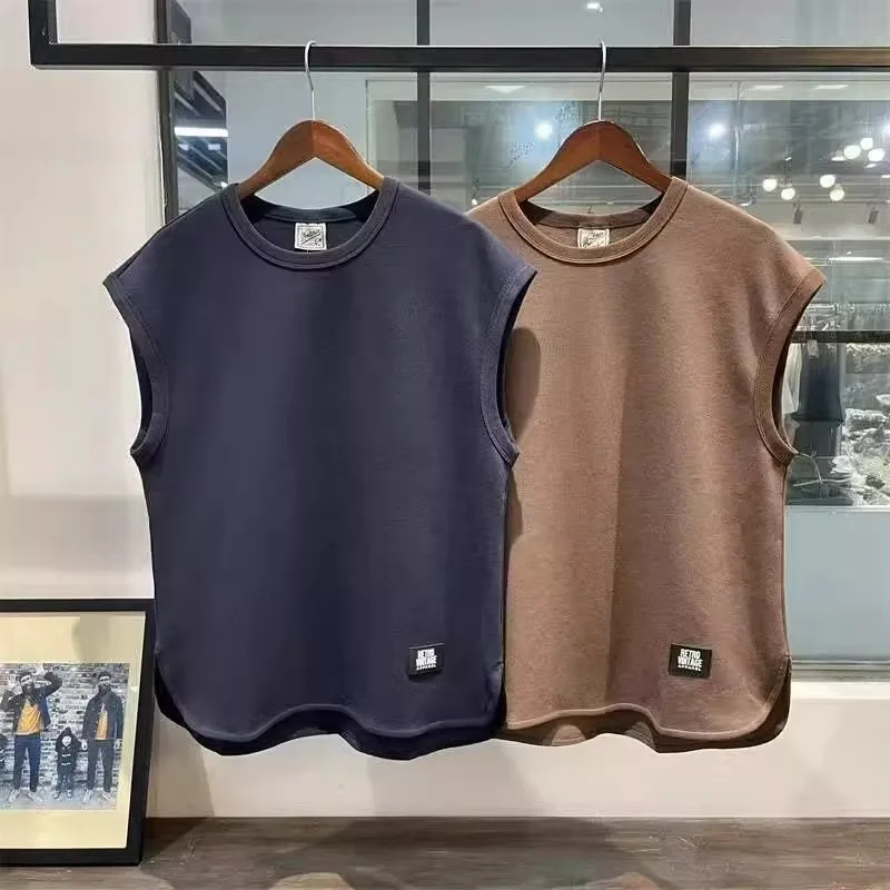 Ice Silk Vest Men's Summer Thin Sleeveless T-Shirt Loose Casual Shoulder Pad Base Shirt for Work Breathable Comfortable Youth...