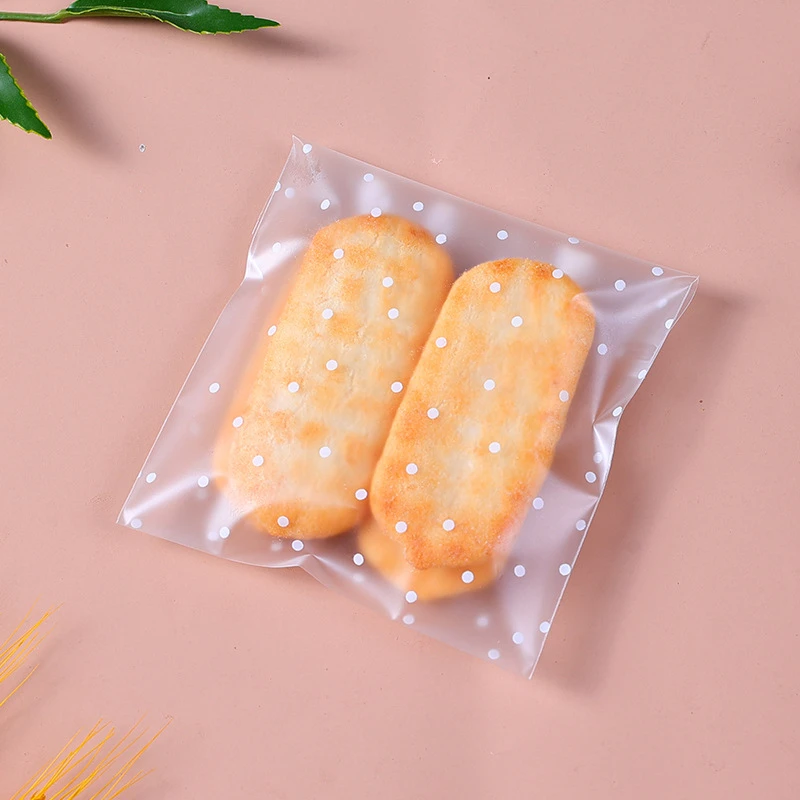 LBSISI Life 100pcs Frosted Matte Dot Candy Cookie Bag Plastic Self Adhensive Bags Wedding Birthday Christmas Biscuits Packaging