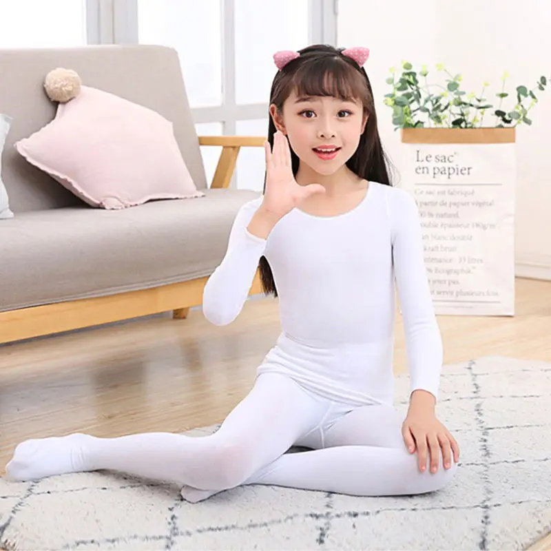 Thin children's white base shirt, invisible flesh colored base shirt for boys and girls, dance performance suit, tight fitting t