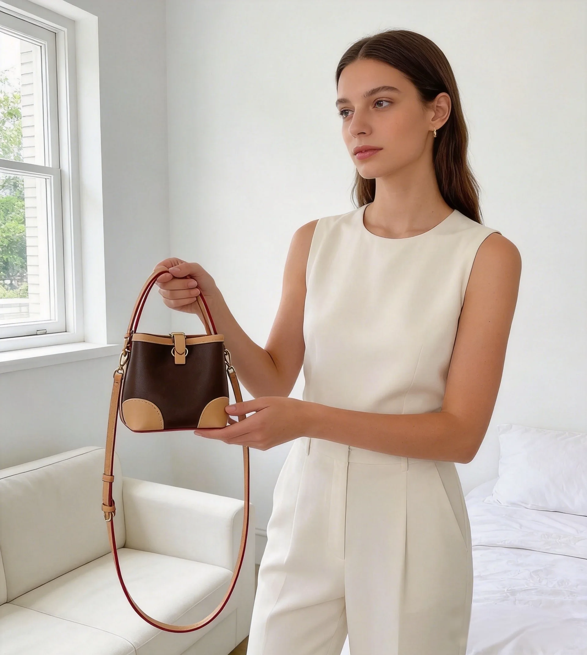 プレミアムPUレザー トップハンドルバッグ レディース オフ - Leatherwork Designs のレビューと価格