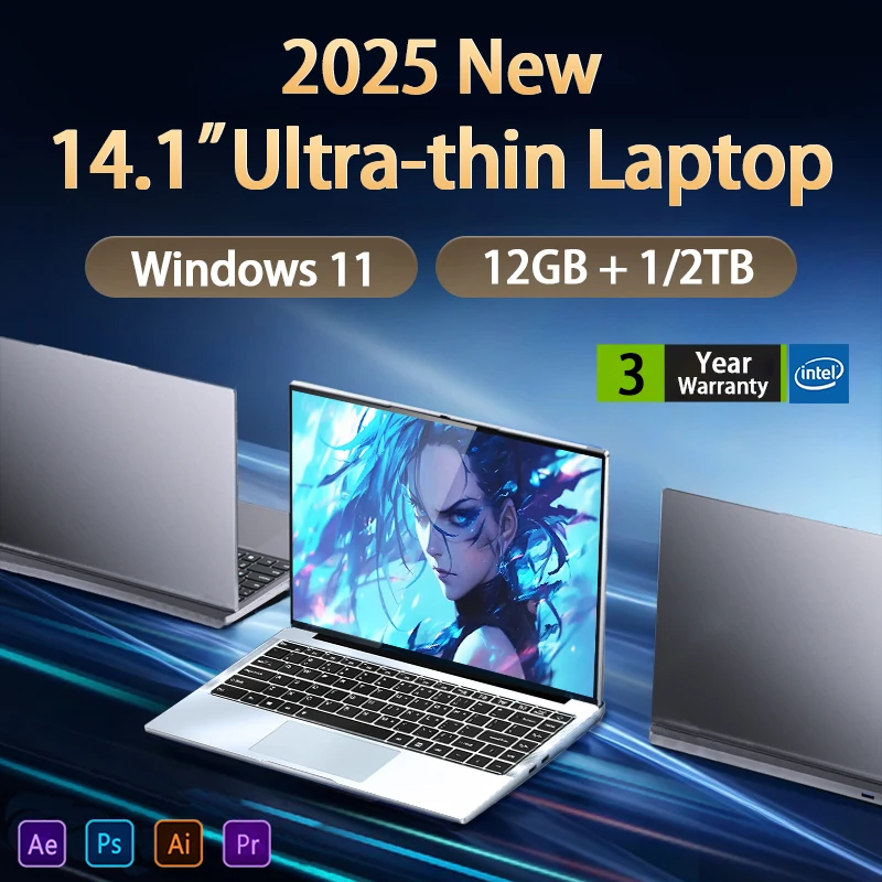 

2025 Новый портативный компьютер Windows 11 Intel Atom x7 A3950 Ноутбук Gamer 12 ГБ ОЗУ 1 ТБ 2 ТБ SSD 1920*1080 Офисный учебный компьютер