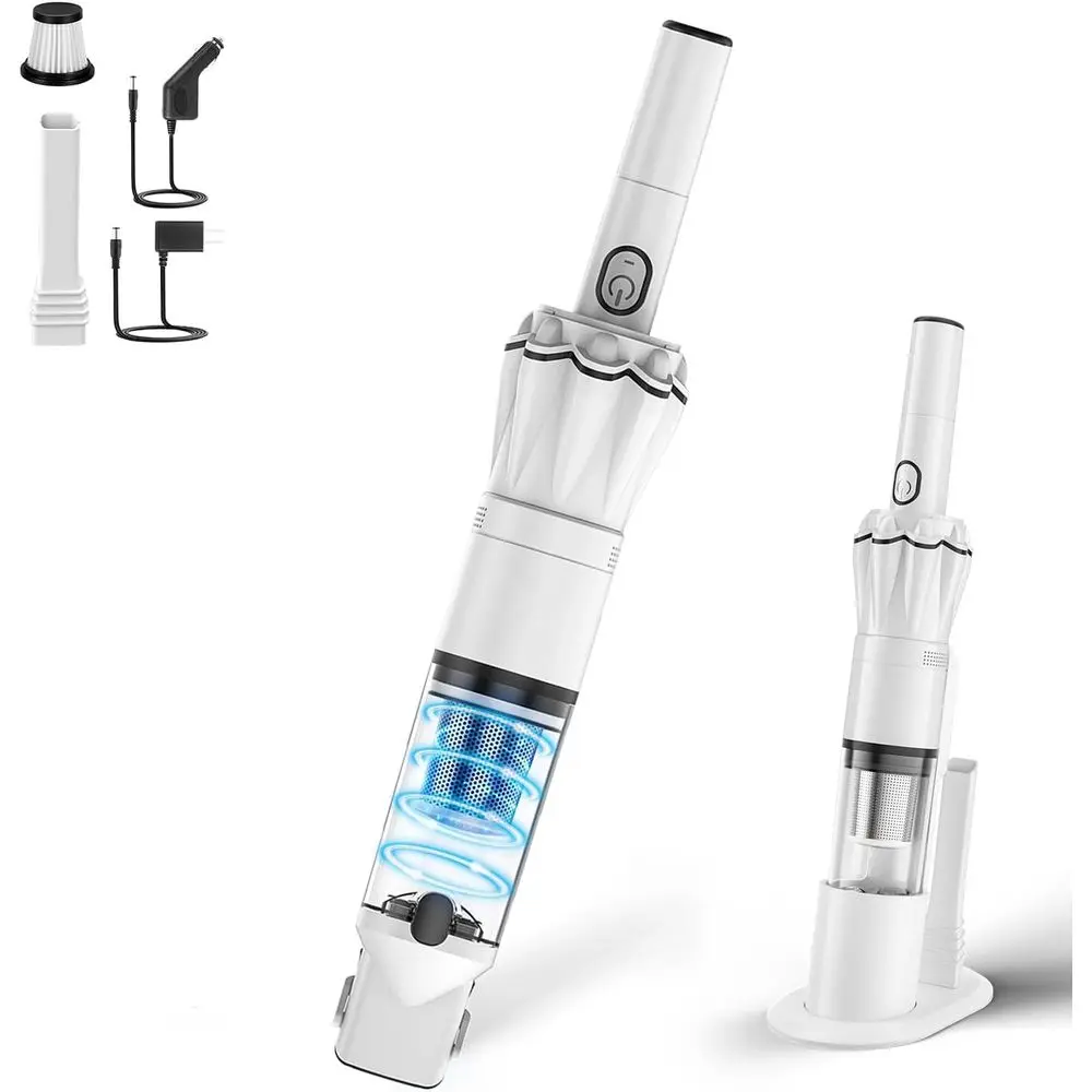 

Handheld Vacuum Cordless 25000PA, Super Lightweight 1lb with Powerful Suction, Charging Dock, Car Charger, Single Touch Empty an