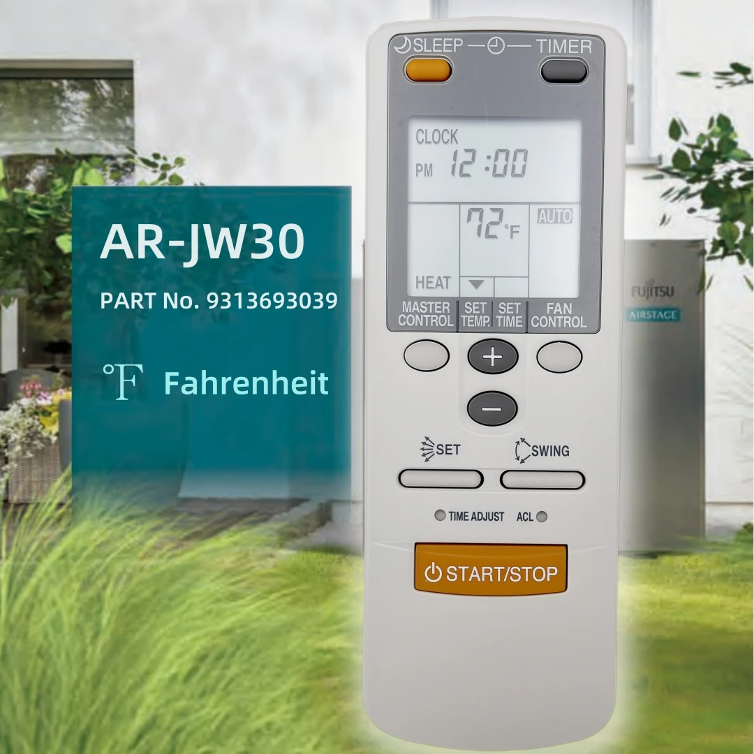 Control remoto de CA original AR-JW30 ( ℉ ) 9313693060 para aire acondicionado GENERAL FUJITSU ASU9R2, ASU12R2