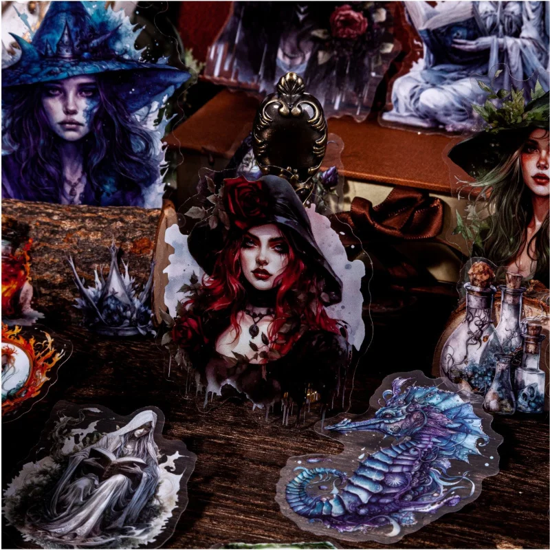 20pcs/lot Gothic witch theme Dark Hallowmas style Stickers pack Creativity Decorative Diary Scrapbooking Junk Journal Supplies