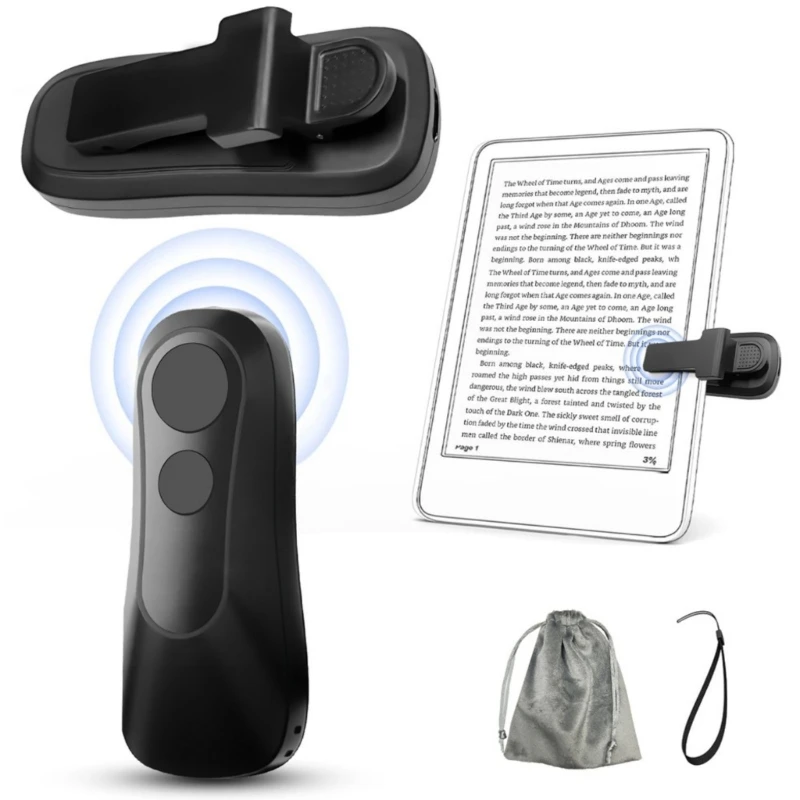 E56B Wireless Remote Shutter Page Turner for eBook Reading and Photo Video Recording Works with Touchable Screen Phones