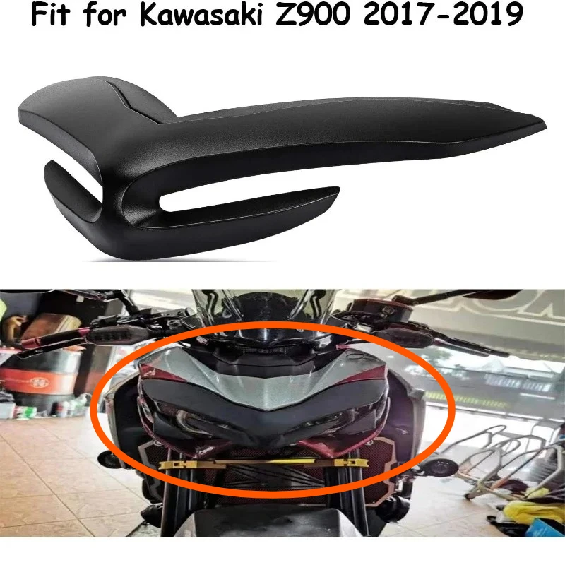 

Motorcycle Front Fairing Aerodynamic Winglets Front Beak Nose Cone Extension Cover Extender Fit For KAWASAKI Z900 2017 2018 2019
