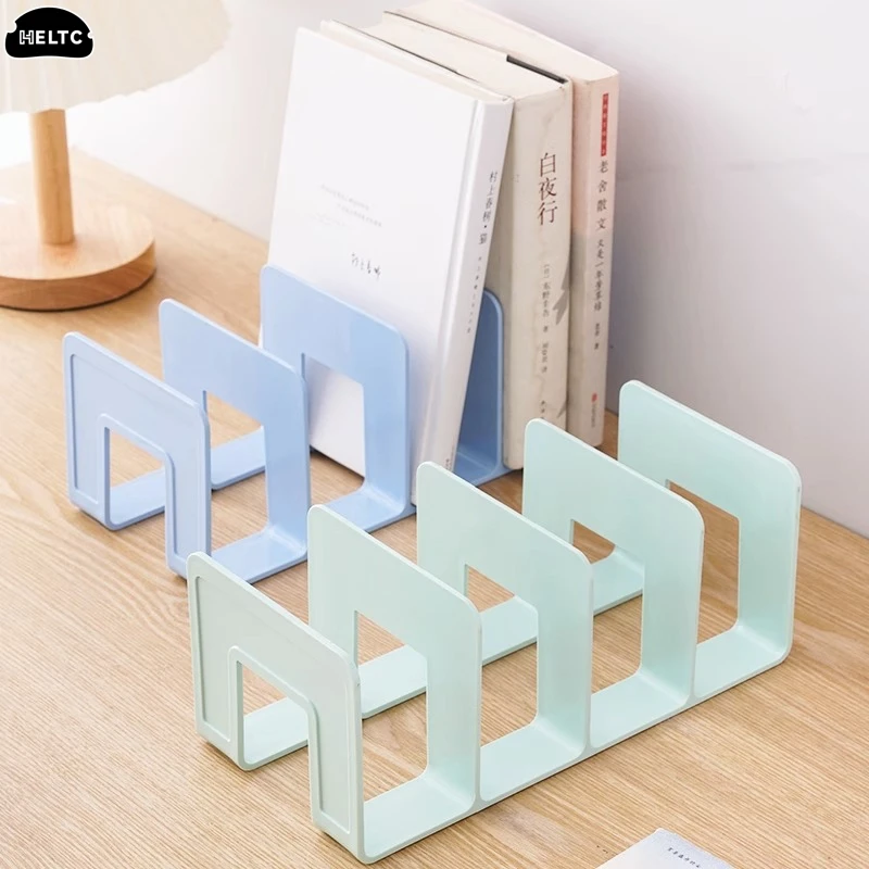 

4 Grid Bookends Stand Bookshelf Desktop Decor Storage Rack Bookend Book Holder School Stationery Office Desktop File Organizer